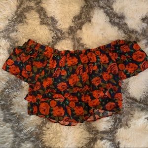 Flowered Crop Top